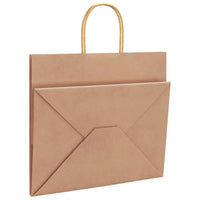Sacchetti di Carta 250 pz con Manici Marrone 32x22x28 cm 4101596