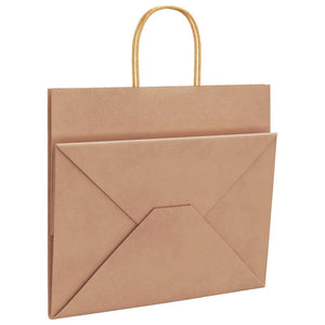 Sacchetti di Carta 250 pz con Manici Marrone 32x22x28 cm 4101596