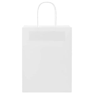 Sacchetti di Carta 50 pz con Manici Bianchi 21x11x28 cm