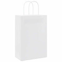 Sacchetti di Carta 50 pz con Manici Bianchi 21x11x31 cm