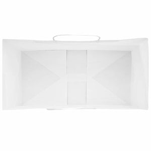 Sacchetti di Carta 50 pz con Manici Bianchi 21x11x31 cm