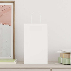 Sacchetti di Carta 50 pz con Manici Bianchi 21x11x36 cm