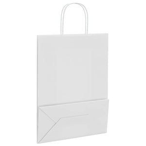 Sacchetti di Carta 50 pz con Manici Bianchi 26x12x35 cm 4101604
