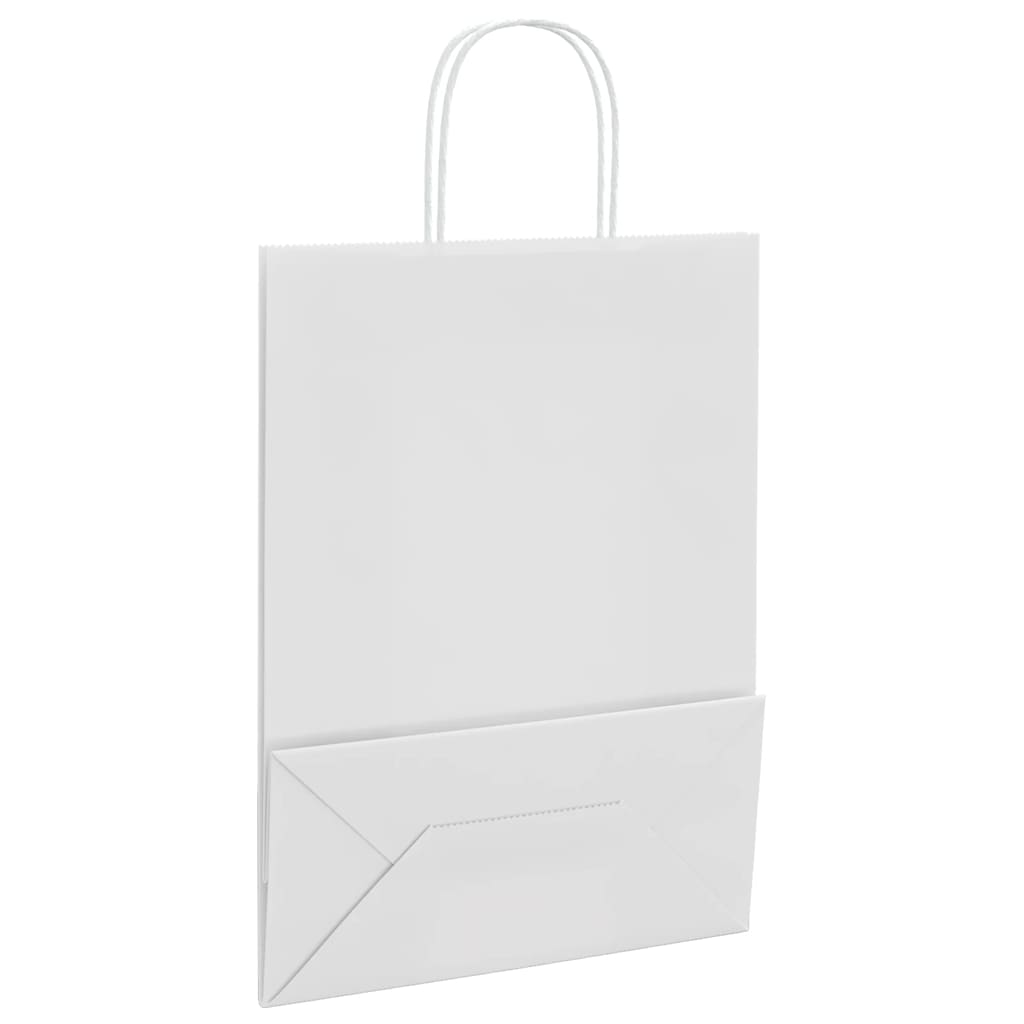vidaXL Sacchetti di Carta 50 pz con Manici Bianchi 26x12x35 cm