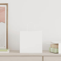 vidaXL Sacchetti di Carta 50 pz con Manici Bianchi 26x17x25 cm