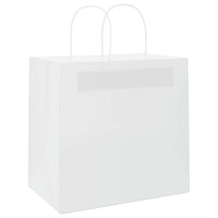 vidaXL Sacchetti di Carta 50 pz con Manici Bianchi 26x17x25 cm