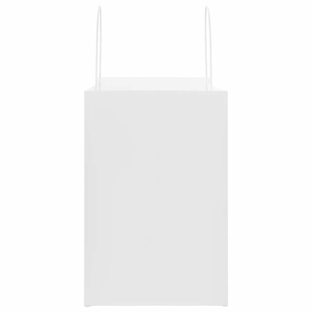 vidaXL Sacchetti di Carta 50 pz con Manici Bianchi 26x17x25 cm