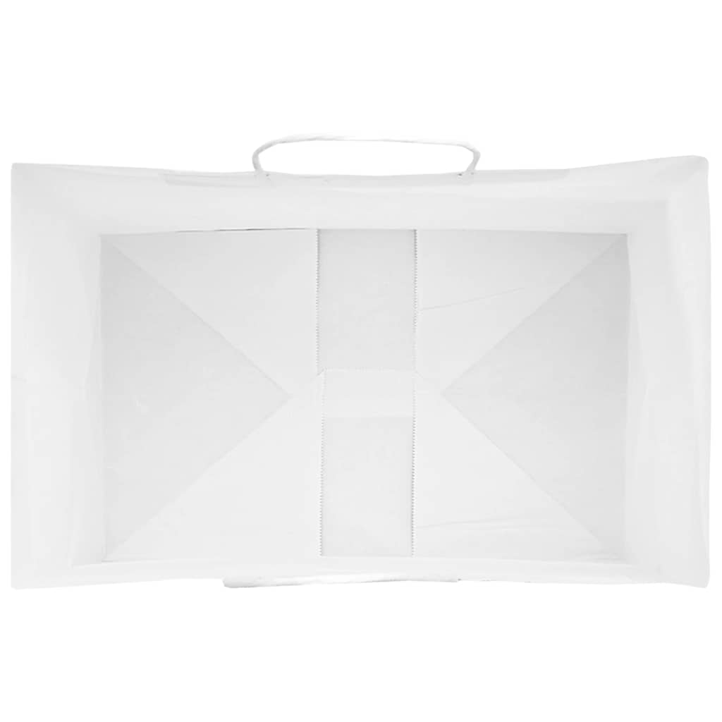 vidaXL Sacchetti di Carta 50 pz con Manici Bianchi 26x17x25 cm