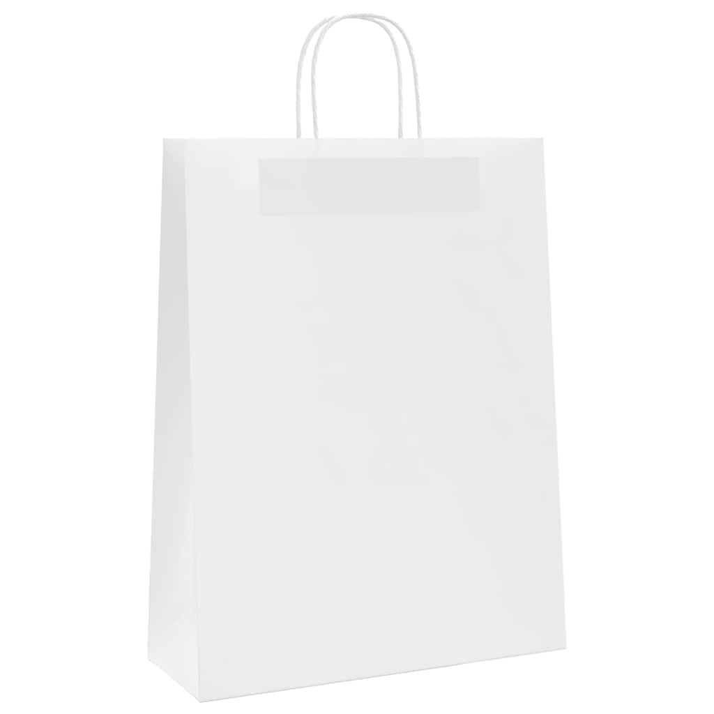 Sacchetti di Carta 50 pz con Manici Bianchi 32x12x42 cm 4101606