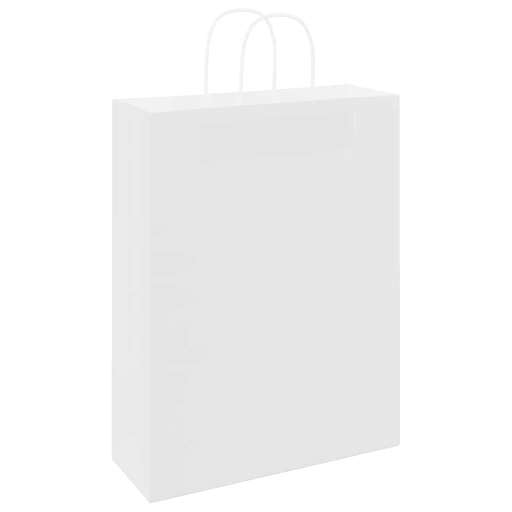 Sacchetti di Carta 50 pz con Manici Bianchi 32x12x42 cm 4101606