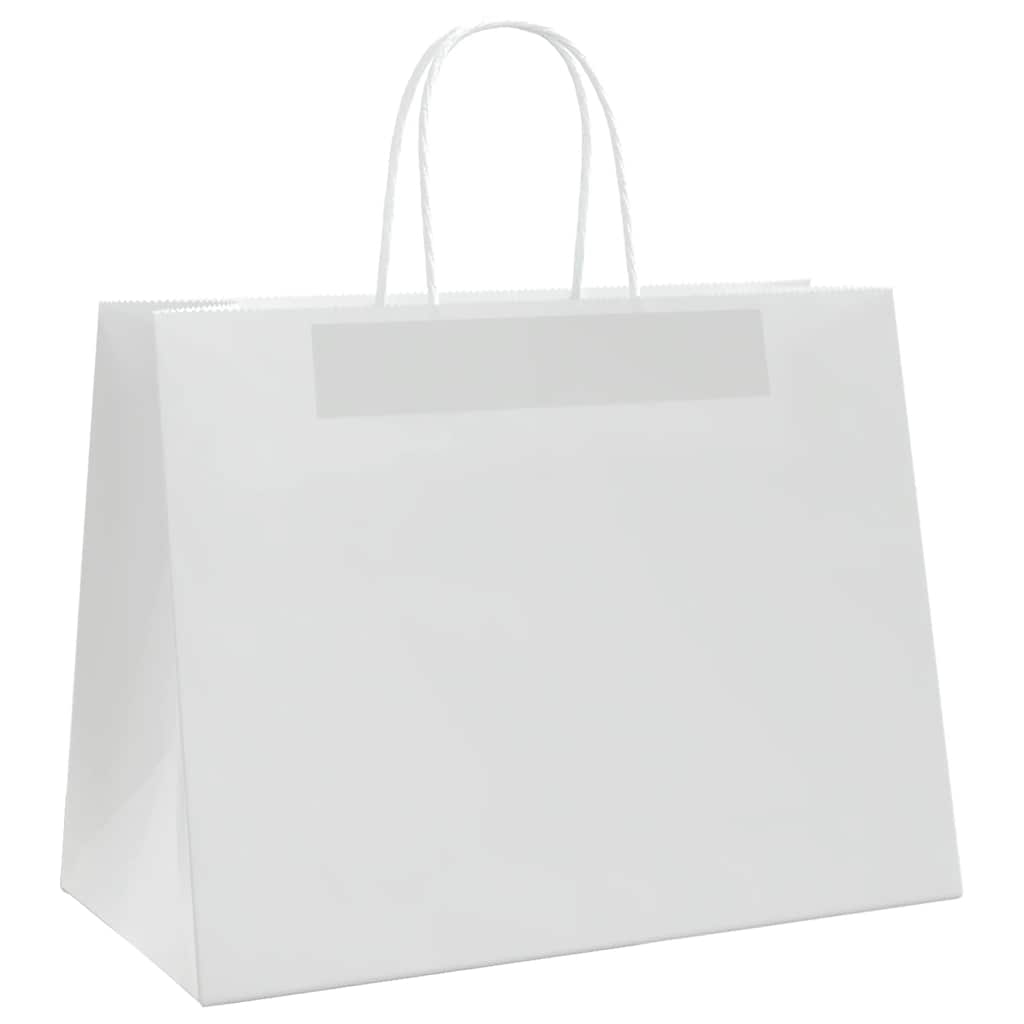 Sacchetti di Carta 50 pz con Manici Bianchi 32x17x25 cm 4101607