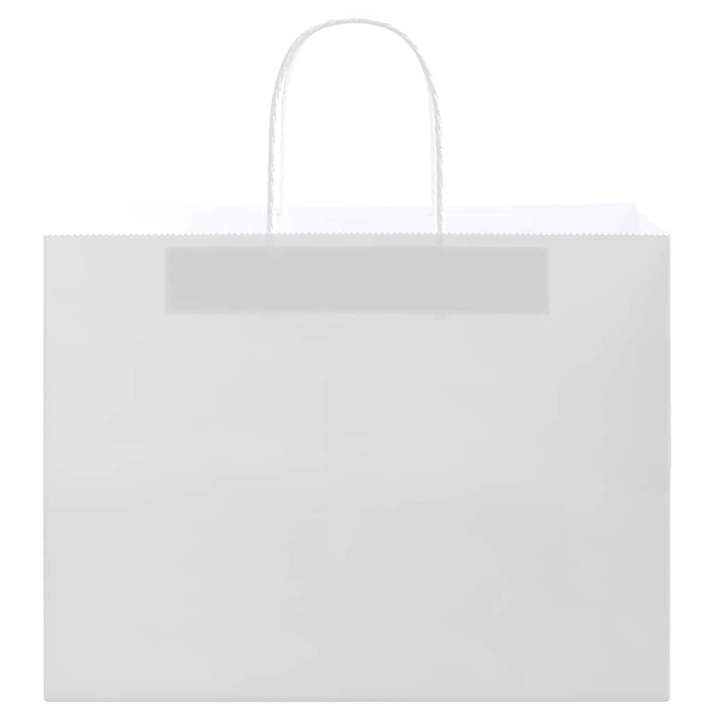 Sacchetti di Carta 50 pz con Manici Bianchi 32x17x25 cm 4101607