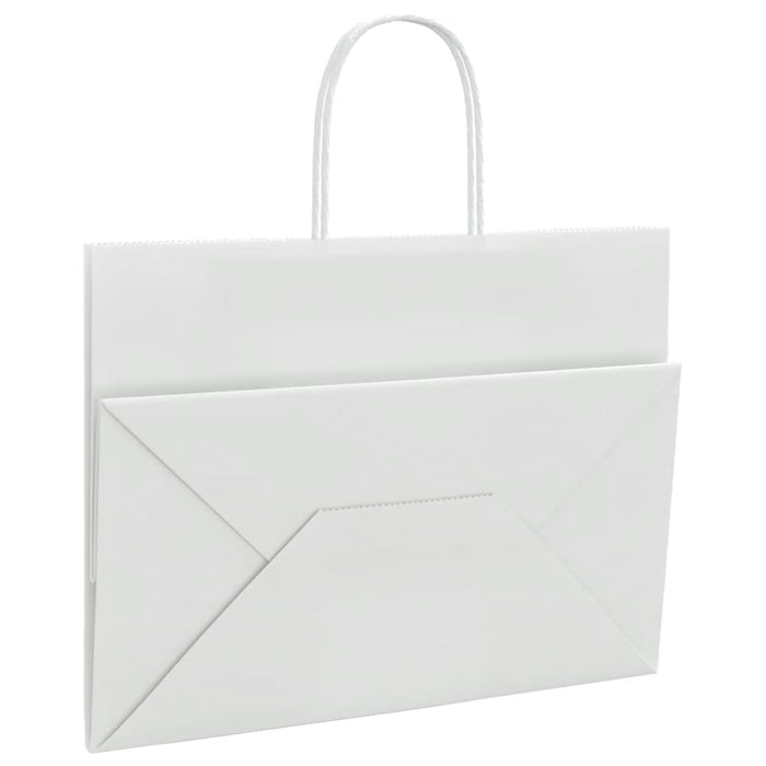 Sacchetti di Carta 50 pz con Manici Bianchi 32x17x25 cm 4101607