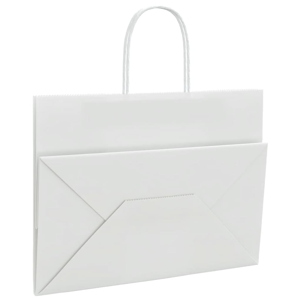 vidaXL Sacchetti di Carta 50 pz con Manici Bianchi 32x17x25 cm
