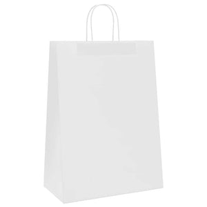 Sacchetti di Carta 50 pz con Manici Bianchi 32x17x44 cm