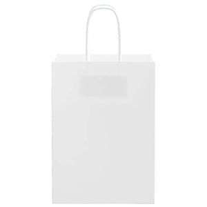 vidaXL Sacchetti di Carta 250 pz con Manici Bianchi 15x8x21 cm