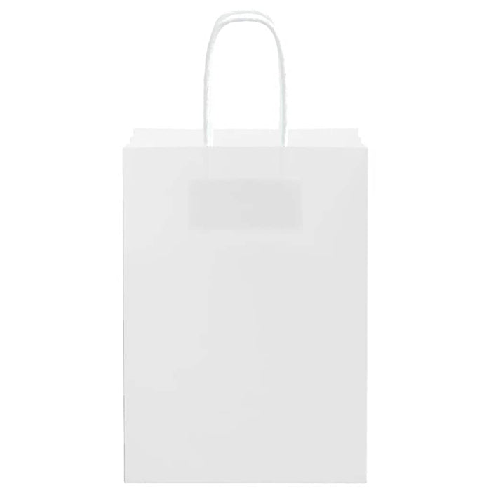 vidaXL Sacchetti di Carta 250 pz con Manici Bianchi 15x8x21 cm