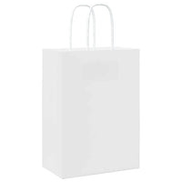 vidaXL Sacchetti di Carta 250 pz con Manici Bianchi 15x8x21 cm