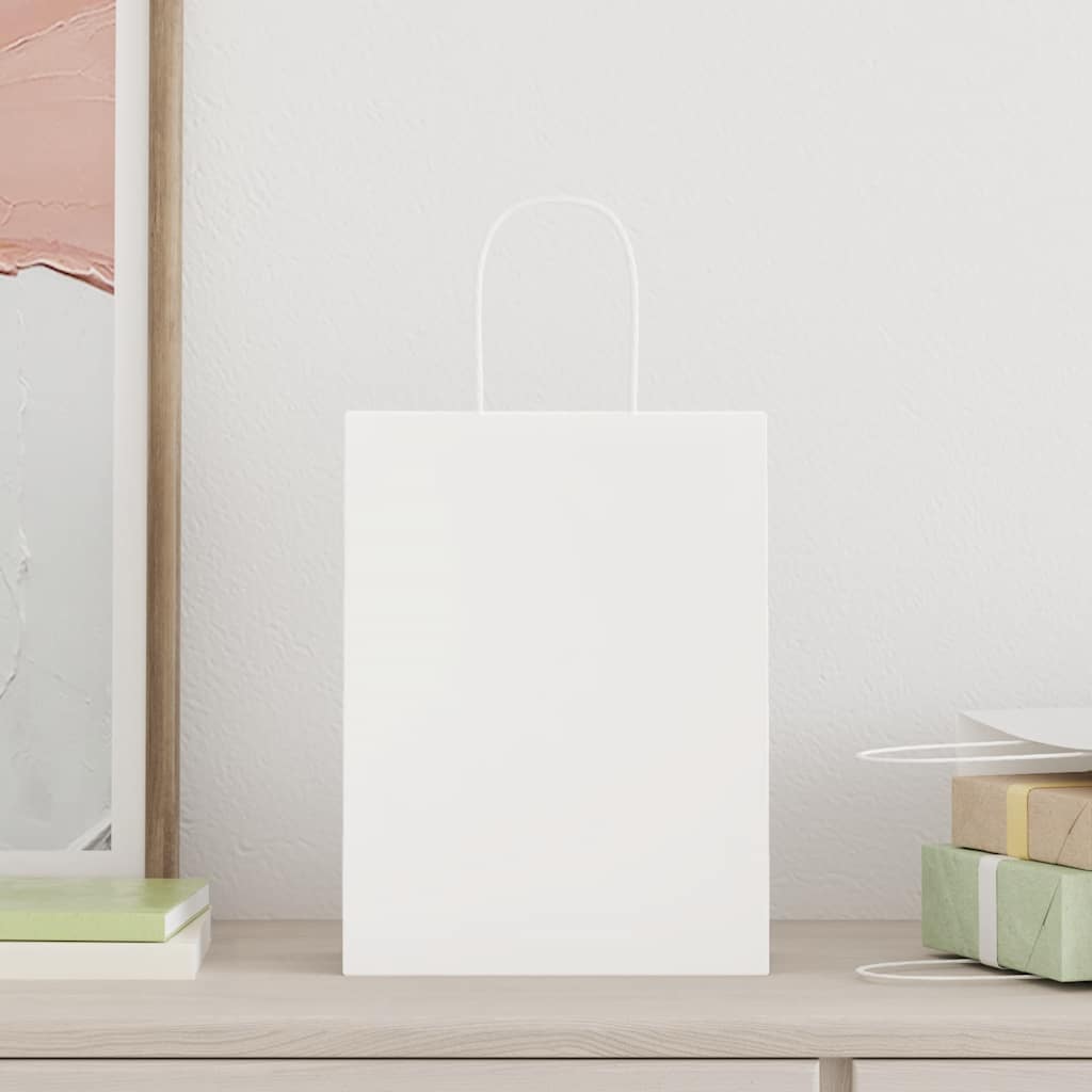 Sacchetti di Carta 250 pz con Manici Bianchi 21x11x28 cm 4101615