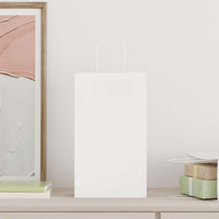 Sacchetti di Carta 250 pz con Manici Bianchi 21x11x36 cm