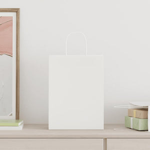 Sacchetti di Carta 250 pz con Manici Bianchi 26x12x35 cm 4101618