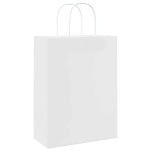 Sacchetti di Carta 250 pz con Manici Bianchi 26x12x35 cm 4101618