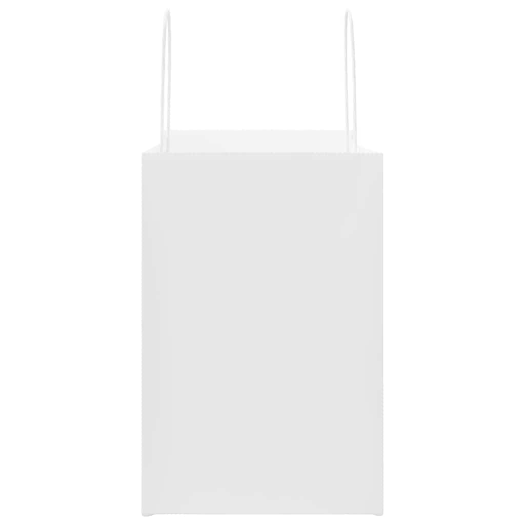 vidaXL Sacchetti di Carta 250 pz con Manici Bianchi 26x17x25 cm