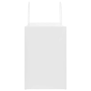 vidaXL Sacchetti di Carta 250 pz con Manici Bianchi 26x17x25 cm