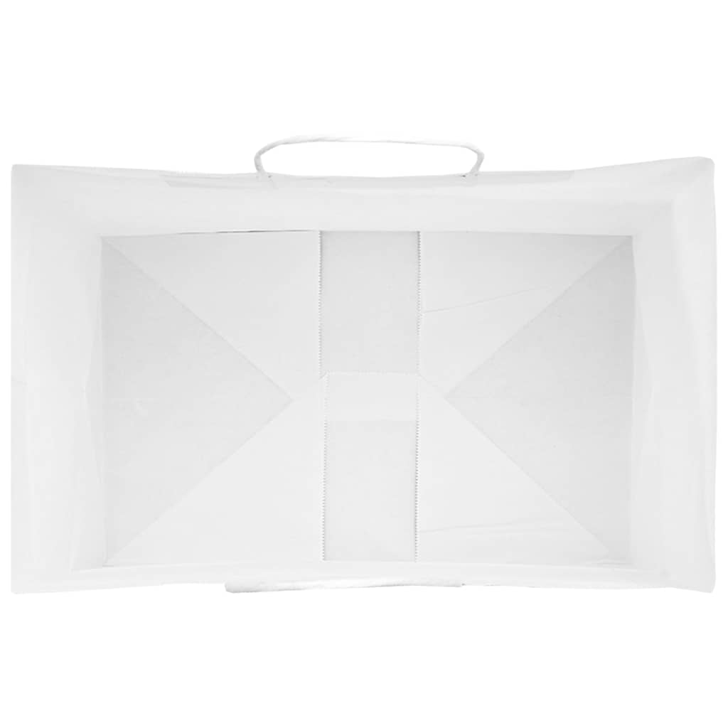 vidaXL Sacchetti di Carta 250 pz con Manici Bianchi 26x17x25 cm