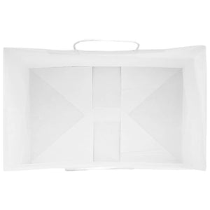 vidaXL Sacchetti di Carta 250 pz con Manici Bianchi 26x17x25 cm
