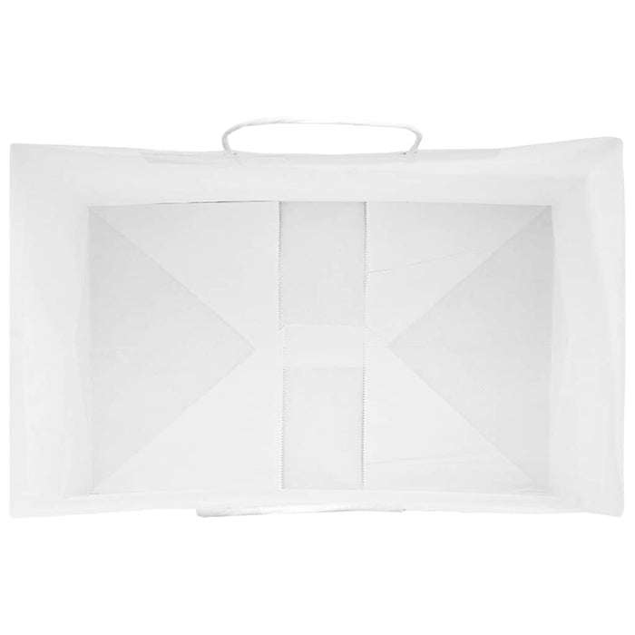 vidaXL Sacchetti di Carta 250 pz con Manici Bianchi 26x17x25 cm