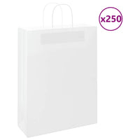Sacchetti di Carta 250 pz con Manici Bianchi 32x12x42 cm
