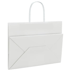 Sacchetti di Carta 250 pz con Manici Bianchi 32x17x25 cm 4101621