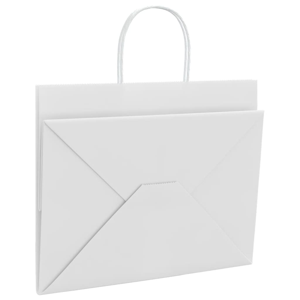Sacchetti di Carta 250 pz con Manici Bianchi 32x22x24 cm