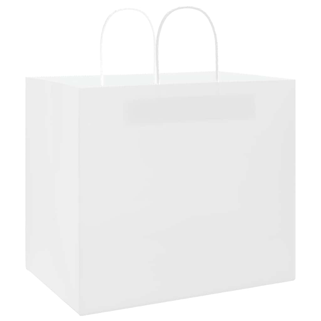 vidaXL Sacchetti di Carta 250 pz con Manici Bianchi 32x22x28 cm
