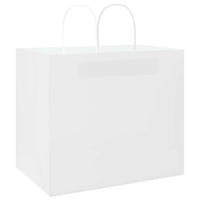 vidaXL Sacchetti di Carta 250 pz con Manici Bianchi 32x22x28 cm