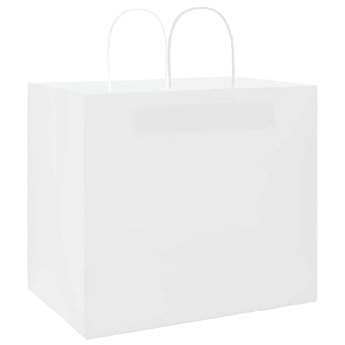 vidaXL Sacchetti di Carta 250 pz con Manici Bianchi 32x22x28 cm