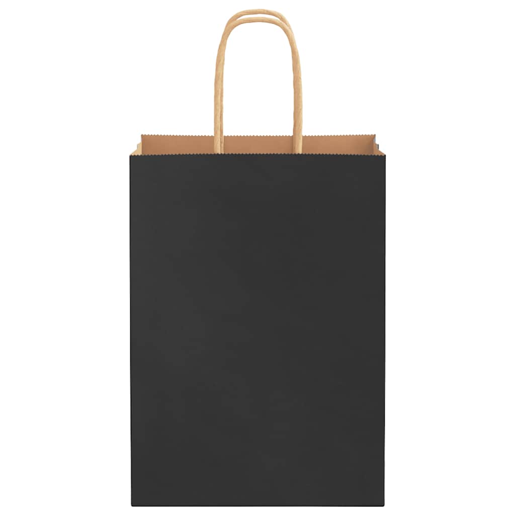 vidaXL Sacchetti di Carta 50 pz con Manici Neri 15x8x21 cm