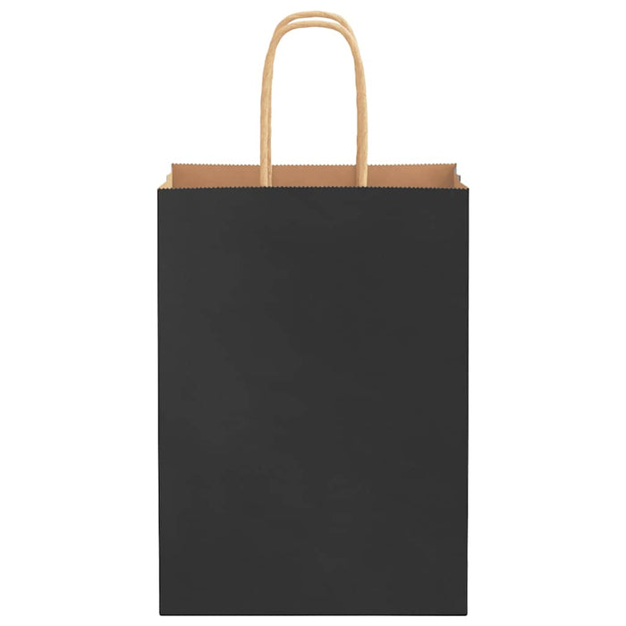 vidaXL Sacchetti di Carta 50 pz con Manici Neri 15x8x21 cm