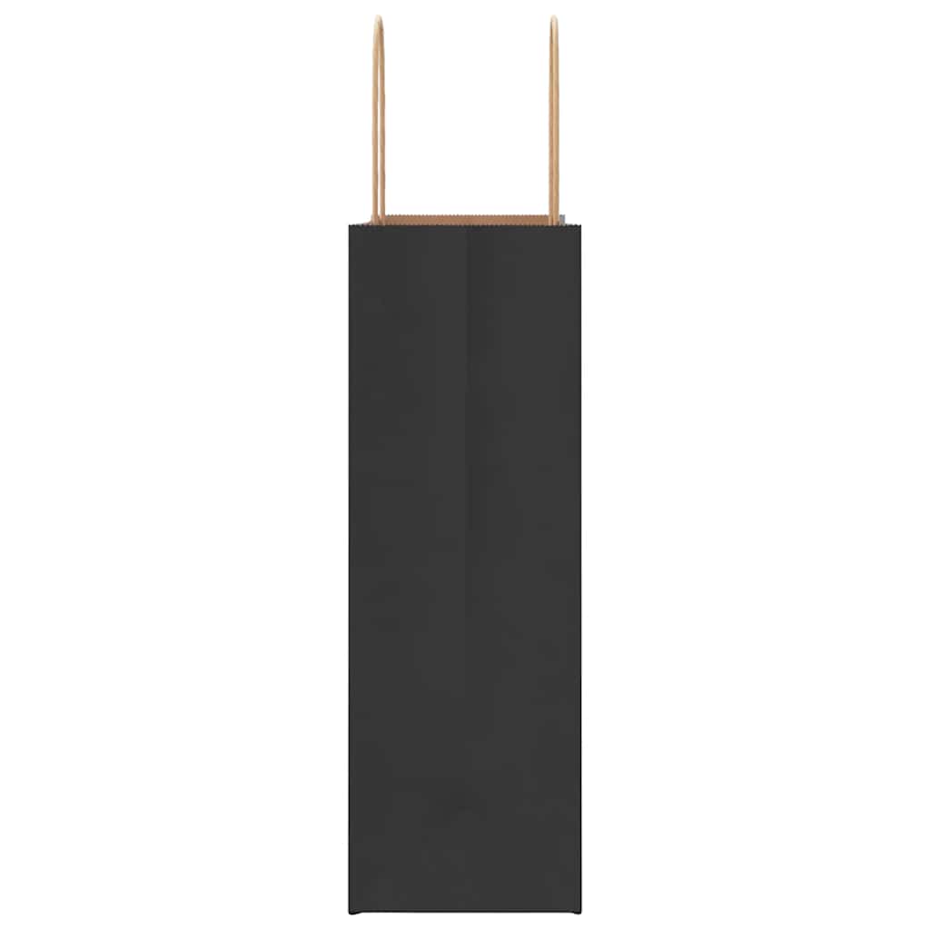 vidaXL Sacchetti di Carta 50 pz con Manici Neri 26x12x35 cm