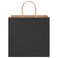 vidaXL Sacchetti di Carta 50 pz con Manici Neri 26x17x25 cm