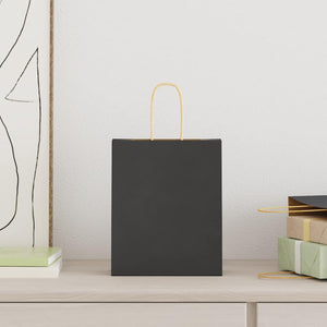 Sacchetti di Carta 250 pz con Manici Neri 18x8x22 cm