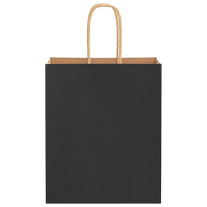 Sacchetti di Carta 250 pz con Manici Neri 18x8x22 cm 4101642