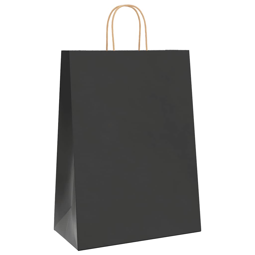 vidaXL Sacchetti di Carta 250 pz con Manici Neri 32x17x44 cm