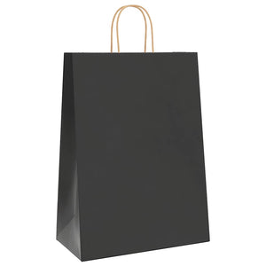 vidaXL Sacchetti di Carta 250 pz con Manici Neri 32x17x44 cm