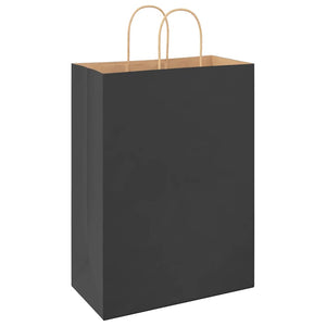 vidaXL Sacchetti di Carta 250 pz con Manici Neri 32x17x44 cm