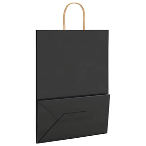 vidaXL Sacchetti di Carta 250 pz con Manici Neri 32x17x44 cm