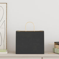 vidaXL Sacchetti di Carta 250 pz con Manici Neri 32x22x24 cm