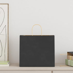 Sacchetti di Carta 250 pz con Manici Neri 32x22x28 cm 4101652