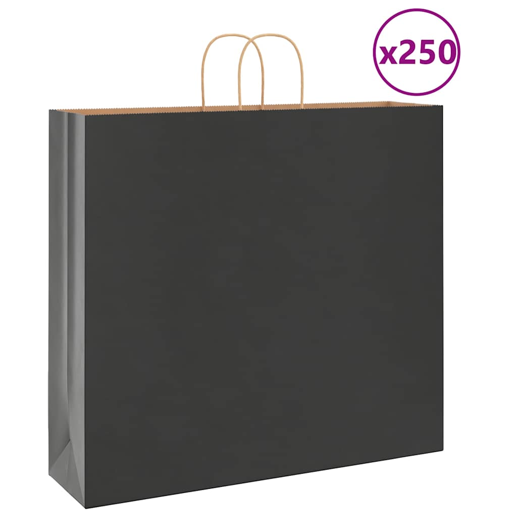 Sacchetti di Carta 250 pz con Manici Neri 54x15x49 cm